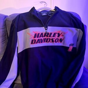 Mens Fleece Harley Davidson Shirt long sleeve xxl 2xl black gray